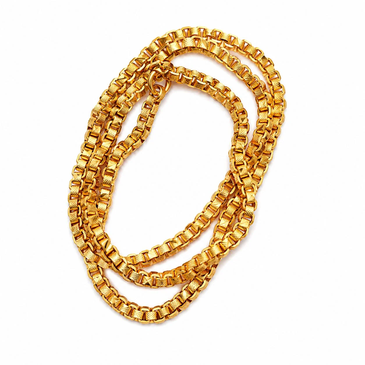 Vishmura Classic Gold-Plated Box Link Chain Necklace